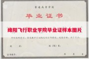 绵阳飞行职业学院毕业证样本图片