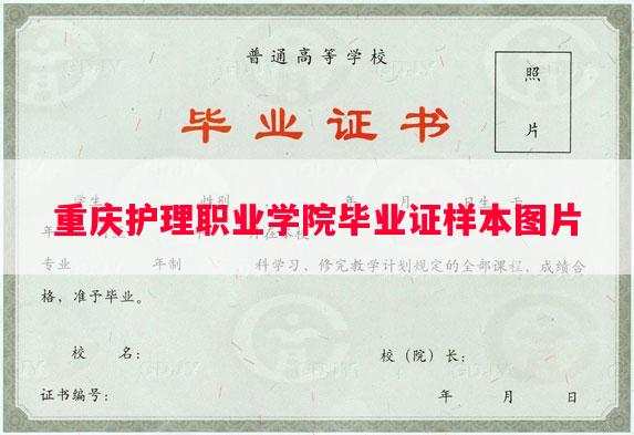 重庆护理职业学院毕业证样本图片
