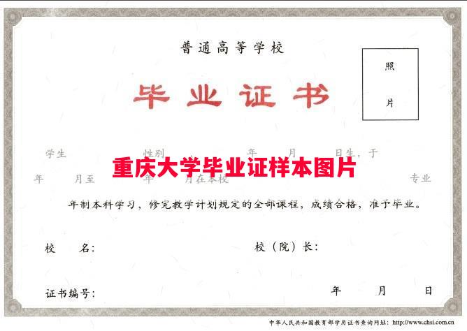 重庆大学毕业证样本图片