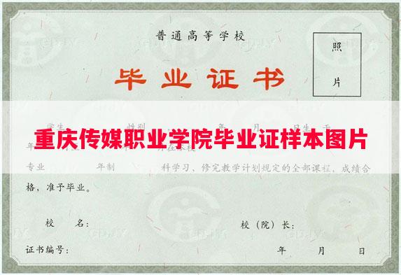 重庆传媒职业学院毕业证样本图片