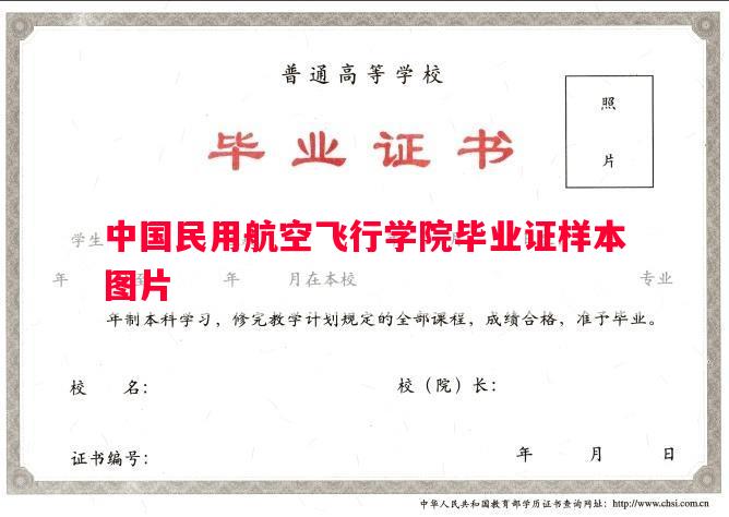 中国民用航空飞行学院毕业证样本图片