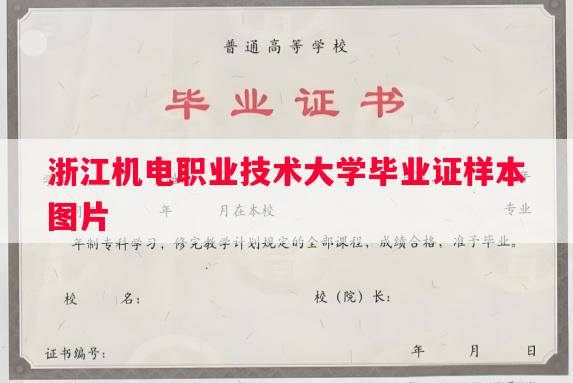 浙江机电职业技术大学毕业证样本图片