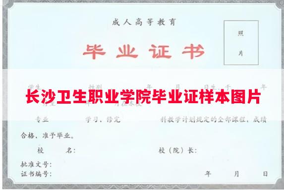 长沙卫生职业学院毕业证样本图片