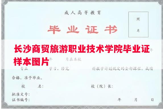 长沙商贸旅游职业技术学院毕业证样本图片