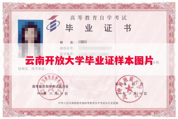 云南开放大学毕业证样本图片