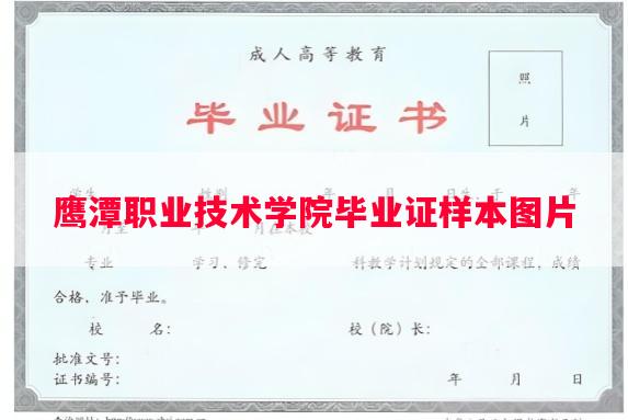鹰潭职业技术学院毕业证样本图片