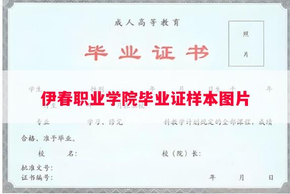 伊春职业学院毕业证样本图片