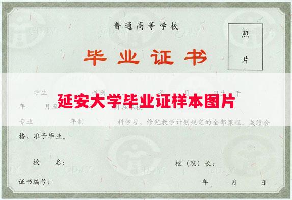 延安大学毕业证样本图片