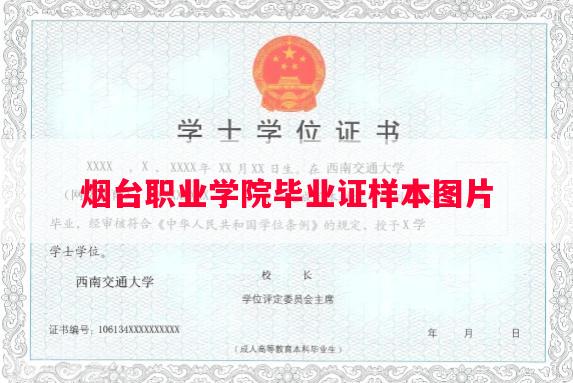 烟台职业学院毕业证样本图片