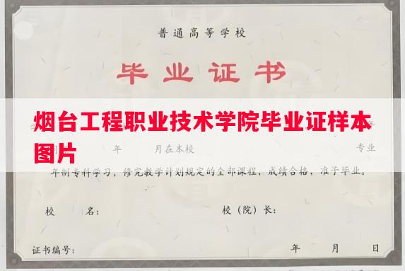 烟台工程职业技术学院毕业证样本图片