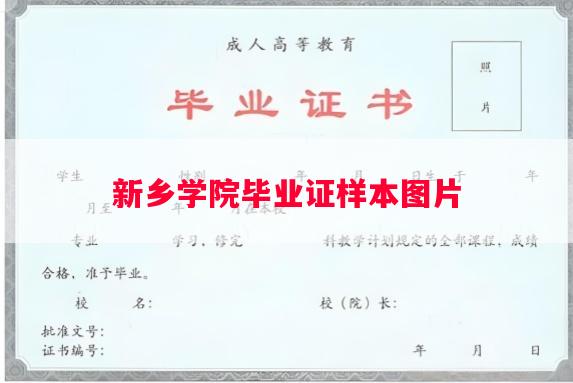新乡学院毕业证样本图片