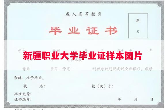 新疆职业大学毕业证样本图片