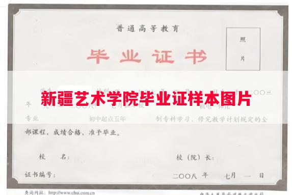 新疆艺术学院毕业证样本图片