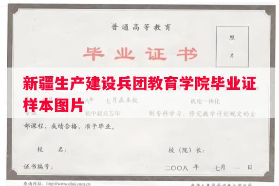 新疆生产建设兵团教育学院毕业证样本图片