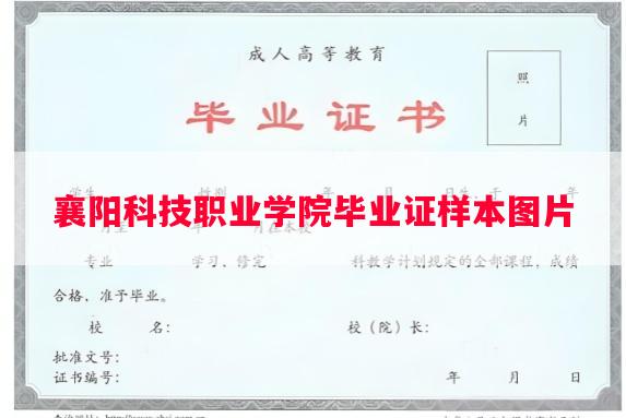 襄阳科技职业学院毕业证样本图片