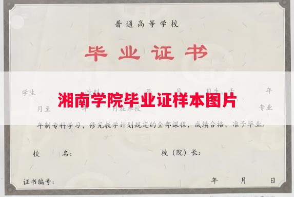 湘南学院毕业证样本图片