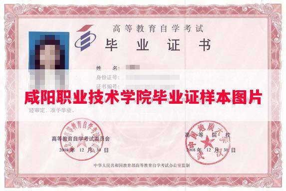 咸阳职业技术学院毕业证样本图片
