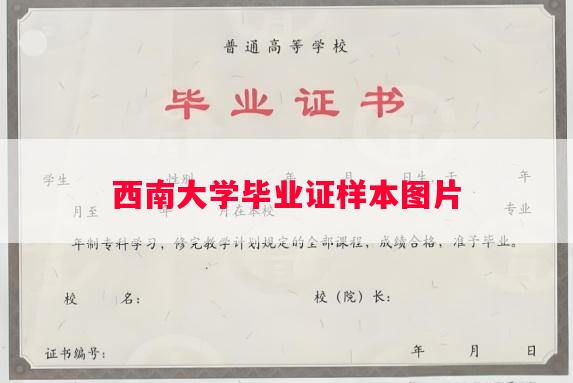 西南大学毕业证样本图片