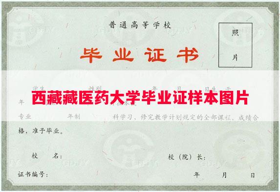 西藏藏医药大学毕业证样本图片