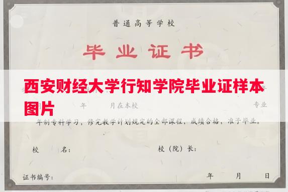 西安财经大学行知学院毕业证样本图片