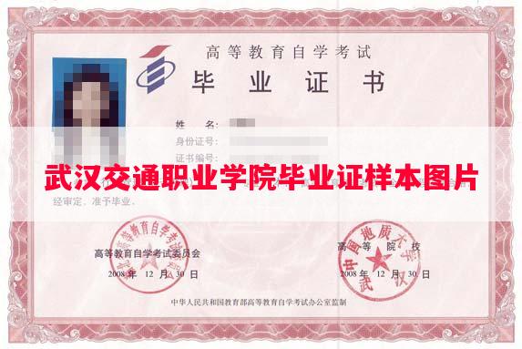 武汉交通职业学院毕业证样本图片
