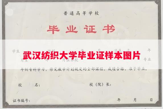 武汉纺织大学毕业证样本图片