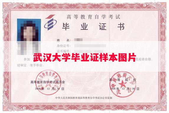 武汉大学毕业证样本图片