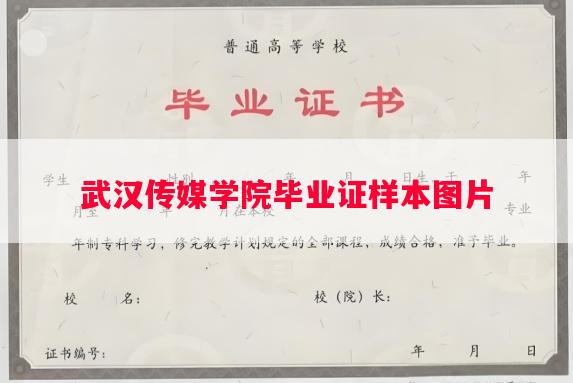 武汉传媒学院毕业证样本图片