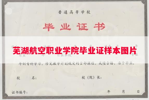 芜湖航空职业学院毕业证样本图片