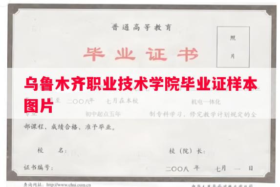 乌鲁木齐职业技术学院毕业证样本图片