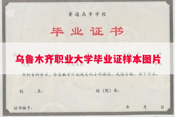 乌鲁木齐职业大学毕业证样本图片