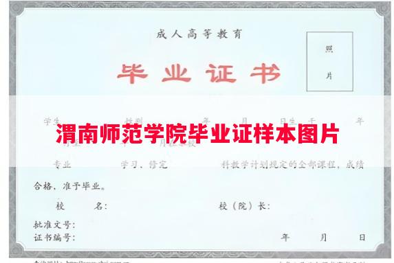 渭南师范学院毕业证样本图片