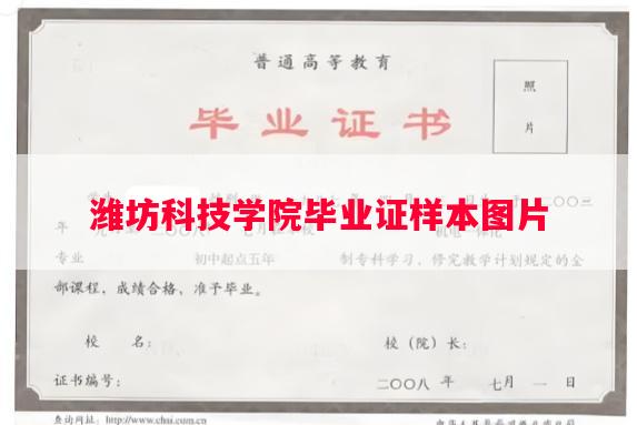 潍坊科技学院毕业证样本图片