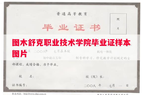 图木舒克职业技术学院毕业证样本图片