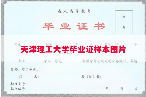 天津理工大学毕业证样本图片