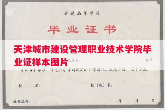 天津城市建设管理职业技术学院毕业证样本图片