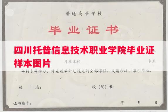 四川托普信息技术职业学院毕业证样本图片