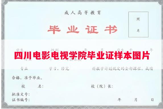 四川电影电视学院毕业证样本图片