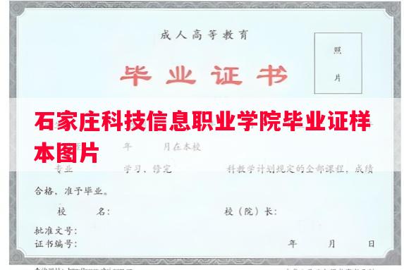 石家庄科技信息职业学院毕业证样本图片