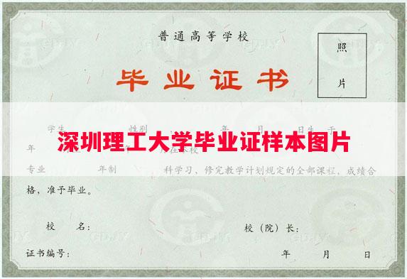 深圳理工大学毕业证样本图片