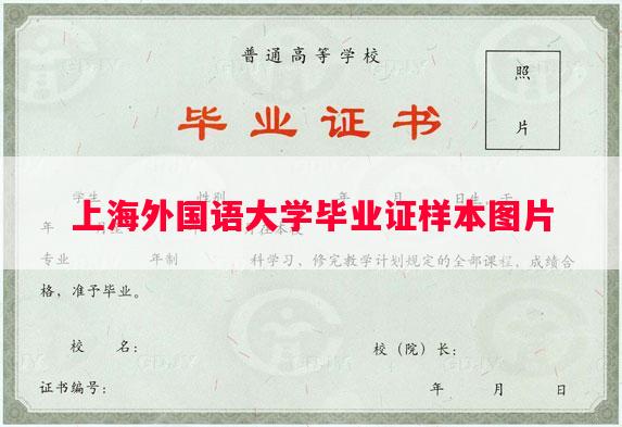 上海外国语大学毕业证样本图片
