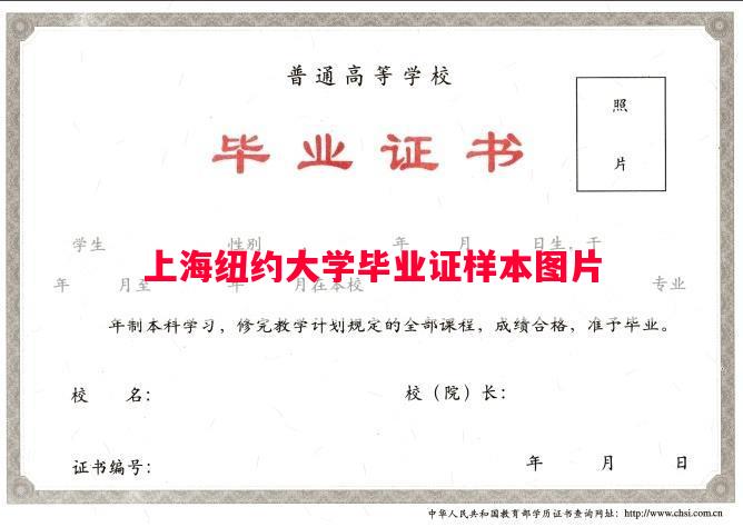 上海纽约大学毕业证样本图片