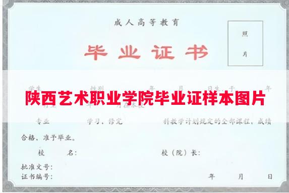 陕西艺术职业学院毕业证样本图片