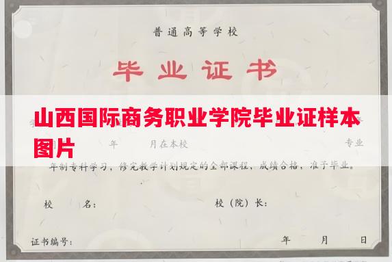 山西国际商务职业学院毕业证样本图片