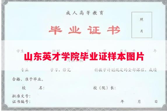 山东英才学院毕业证样本图片