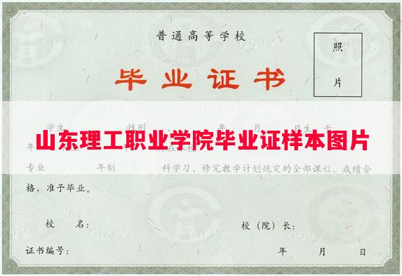 山东理工职业学院毕业证样本图片