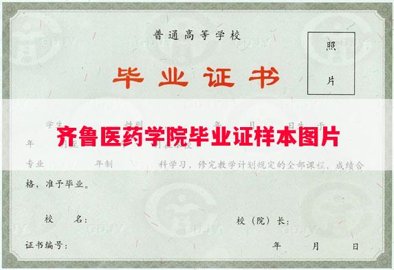 齐鲁医药学院毕业证样本图片