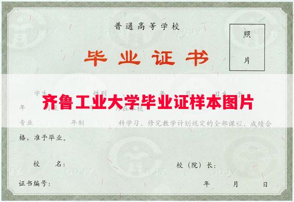 齐鲁工业大学毕业证样本图片