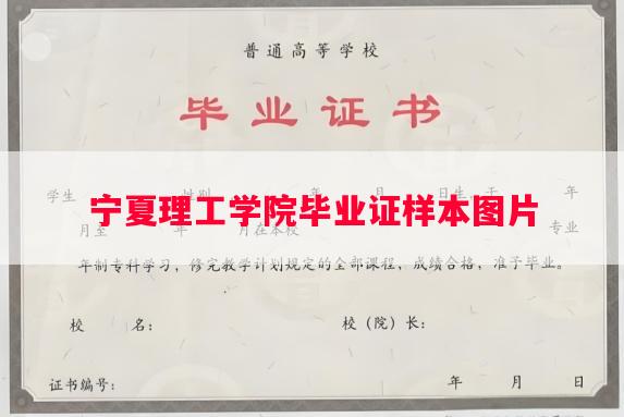 宁夏理工学院毕业证样本图片