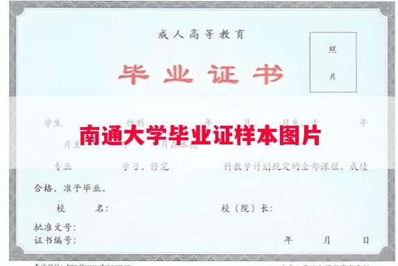 南通大学毕业证样本图片